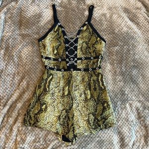 LF Millau chain lace up romper, size small